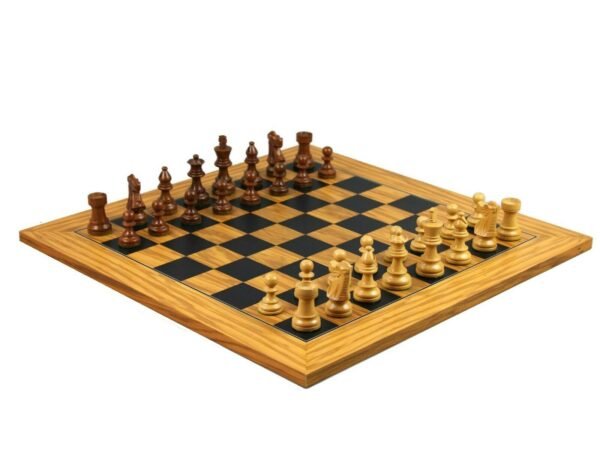 Executive Range Wooden Chess Set Olive Board 18'' Weighted Sheesham French Knight Pieces 3'' - Image 2