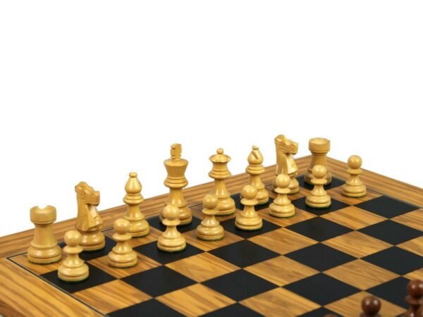 Executive Range Wooden Chess Set Olive Board 18'' Weighted Sheesham French Knight Pieces 3'' - Image 3