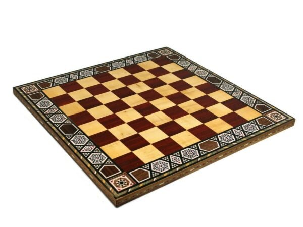 Premium Range Rose Chess Board With Wooden German Stuanton Chess Pieces 3'' - CRWML17'' - Image 2