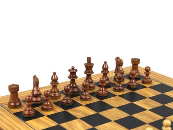 Executive Range Wooden Chess Set Olive Board 18'' Weighted Sheesham French Knight Pieces 3'' - Image 4
