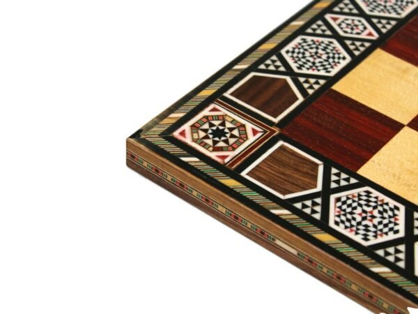 Premium Range Rose Chess Board With Wooden German Stuanton Chess Pieces 3'' - CRWML17'' - Image 3