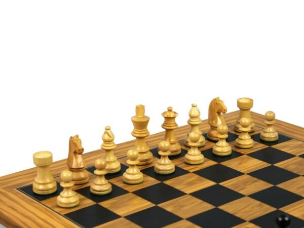 Executive Range Wooden Chess Set Olive Board 18'' Weighted Ebonised German Staunton Pieces 3'' - Image 4