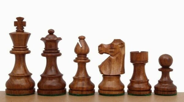 Executive Range Wooden Chess Set Teak Board 18'' Weighted Sheesham French Knight Pieces 3'' - Image 5