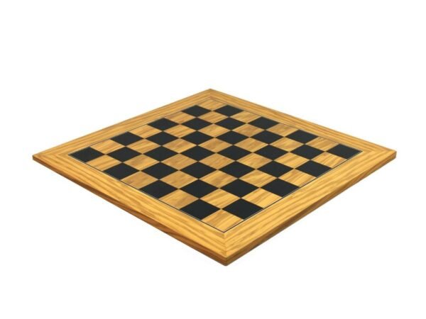 Executive Range Wooden Chess Set Olive Board 18'' Weighted Ebonised French Knight Pieces 3'' - Image 5