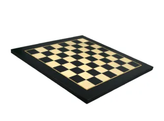 Isle of Lewis Chess Set With I Ivory & Brown Resin Chess Pieces 3.5 Inch and Charcoal Black Chess Board 20 Inch