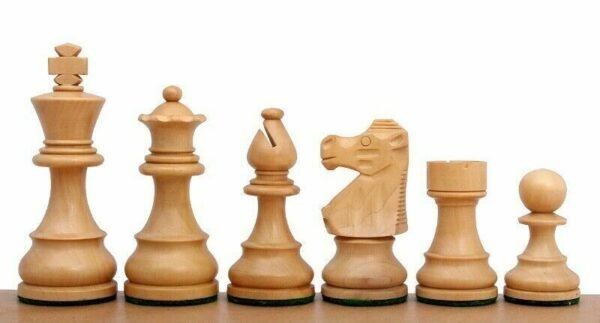 Executive Range Wooden Chess Set Olive Board 18'' Weighted Ebonised French Knight Pieces 3'' - Image 8