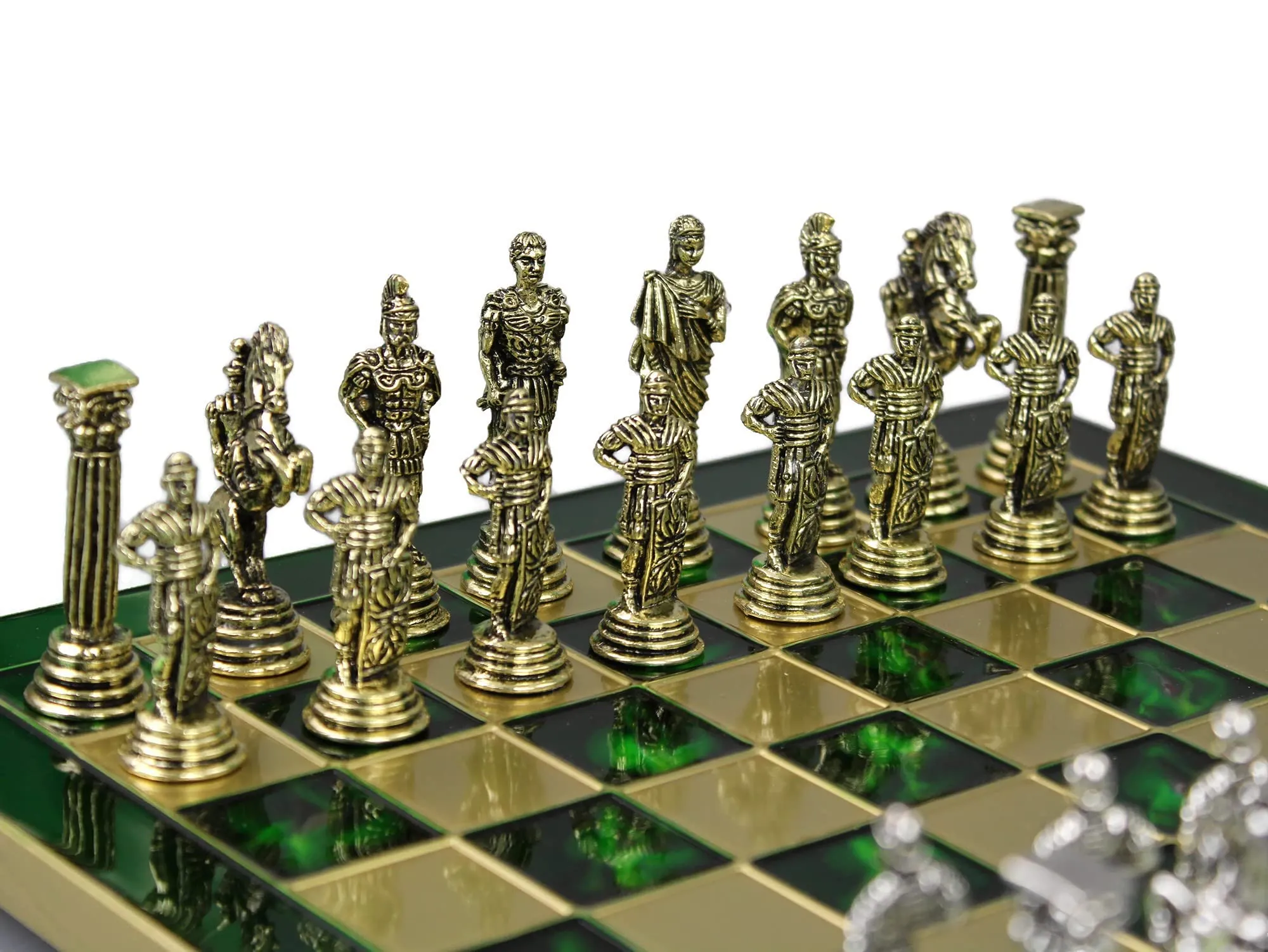 Metal Range Chess Set Emerald Green 13'' - 301G - Image 4