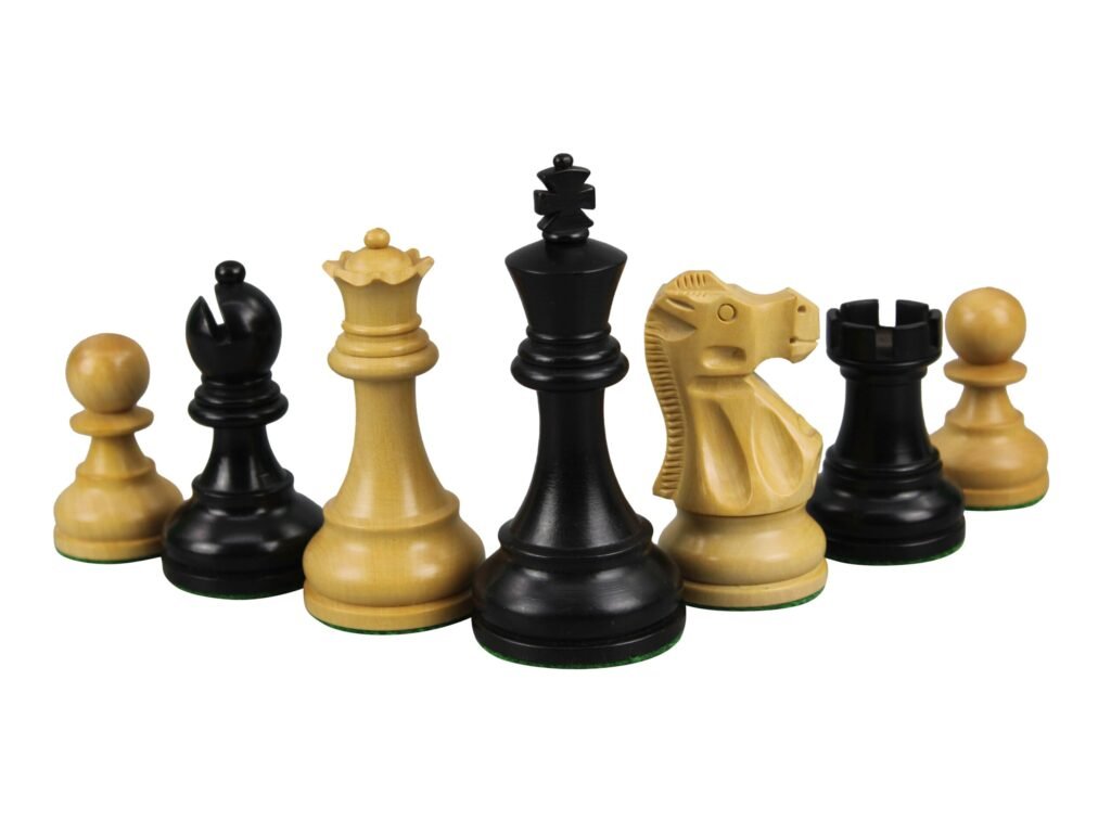 1972 Staunton Reykjavik Chess Pieces Broadbase Series Ebonised 4 Inch