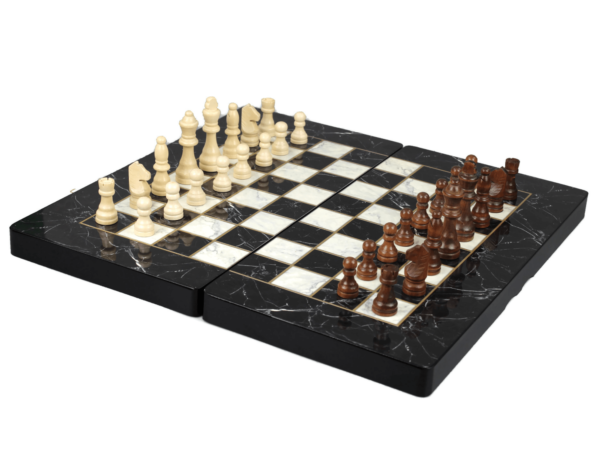 Classic Range Chess & Backgammon Set ''Marble''- 19''