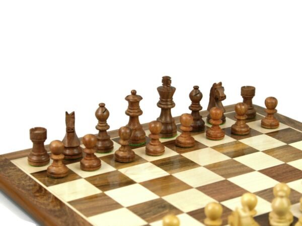 Original Range Chess Set Sheesham Flat Board 14'' With Downhead Staunton Chess Pieces - Image 3