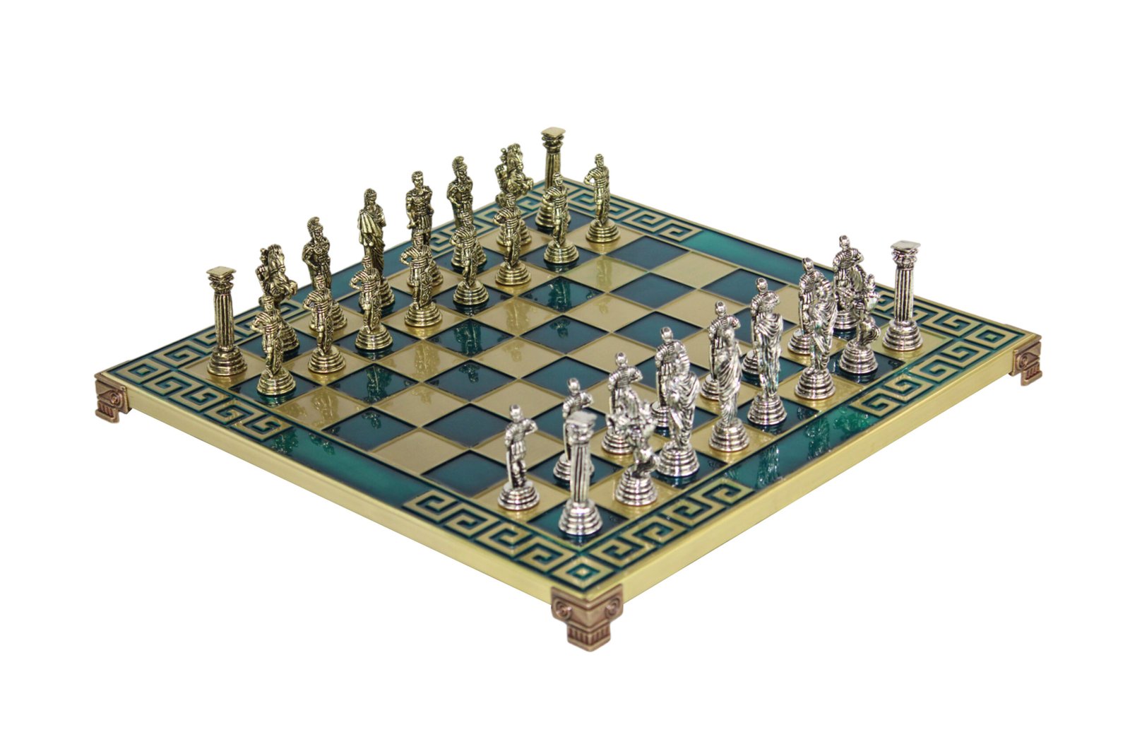 14 ART DECO Metal Chess Board Set Designer King 4 -  UK