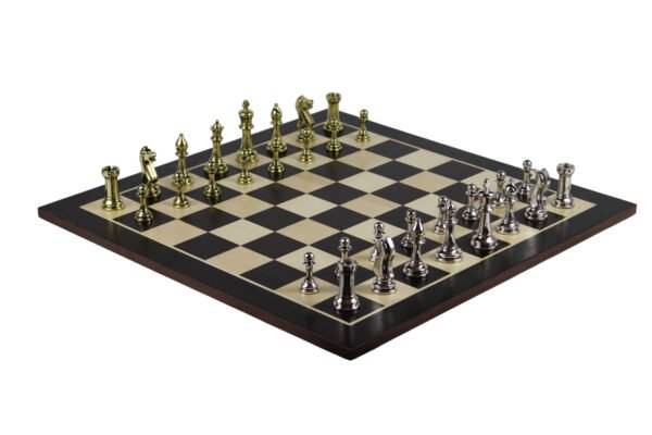 Wenge Chess Set 21 Inch with Staunton Metal Chess Pieces 3.8 Inch - Image 2