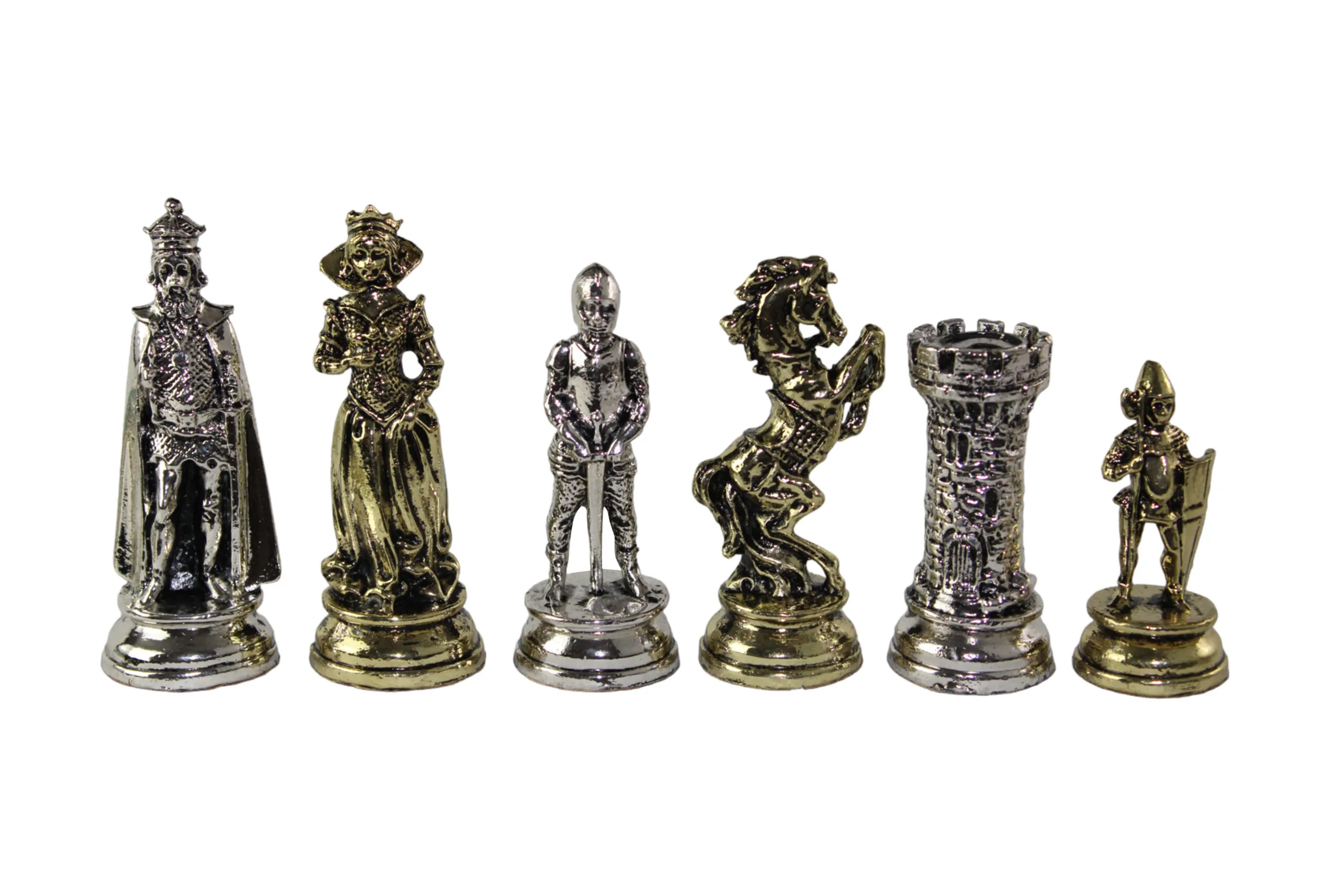 Mahogany Chess Set 21 Inch with Mary Stuart Metal Chess Pieces 3.8 Inch - Image 3