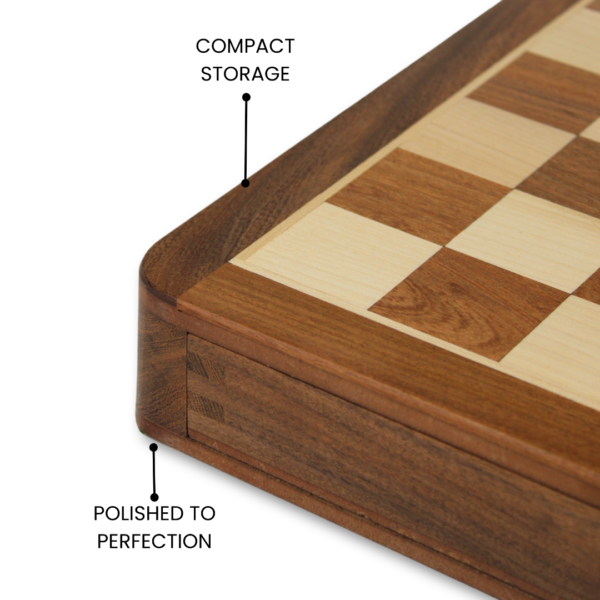 Solid Wood Sheesham Square Chess Set 14 Inch - Image 5