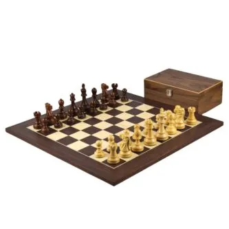 Macassar Chess Set 20 Inch With Weighted Sheesham Staunton Reykjavik Chess Pieces 3.75 Inch
