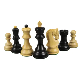 Macassar Chess Set 20 Inch with Weighted Ebonised Zagreb Staunton Chess Pieces 3.75 Inch
