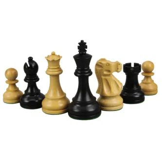 Macassar Chess Set 20 Inch with Weighted Ebonised Staunton Reykjavik Chess Pieces 3.75 Inch