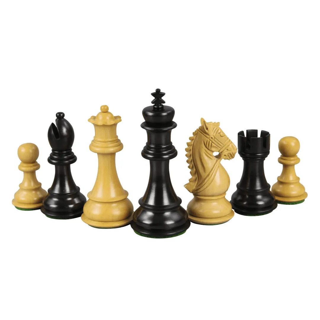 Ebonised King Bridal Staunton Chess Pieces 3.75 Inch
