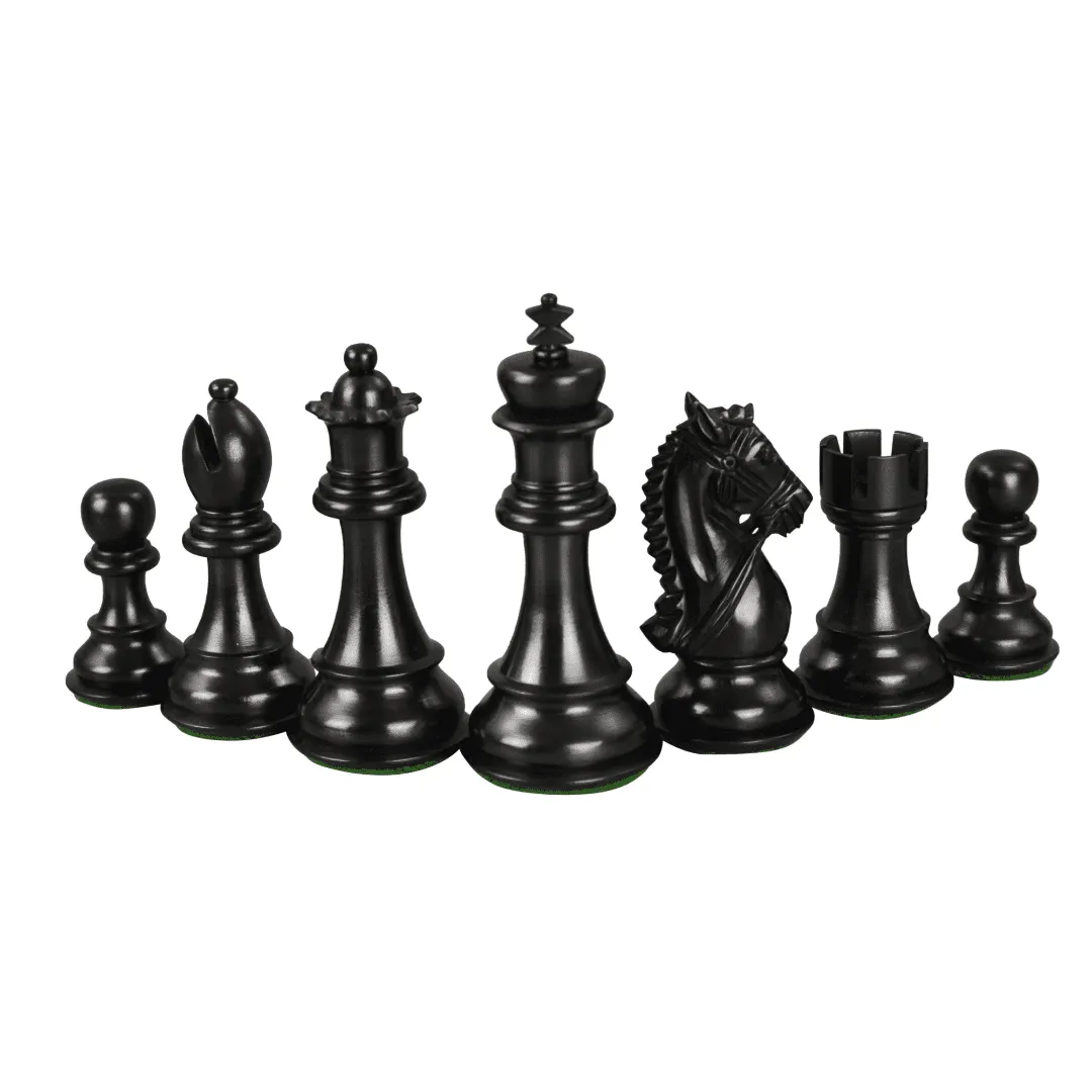 Ebonised King Bridal Staunton Chess Pieces 3.75 Inch - Image 3