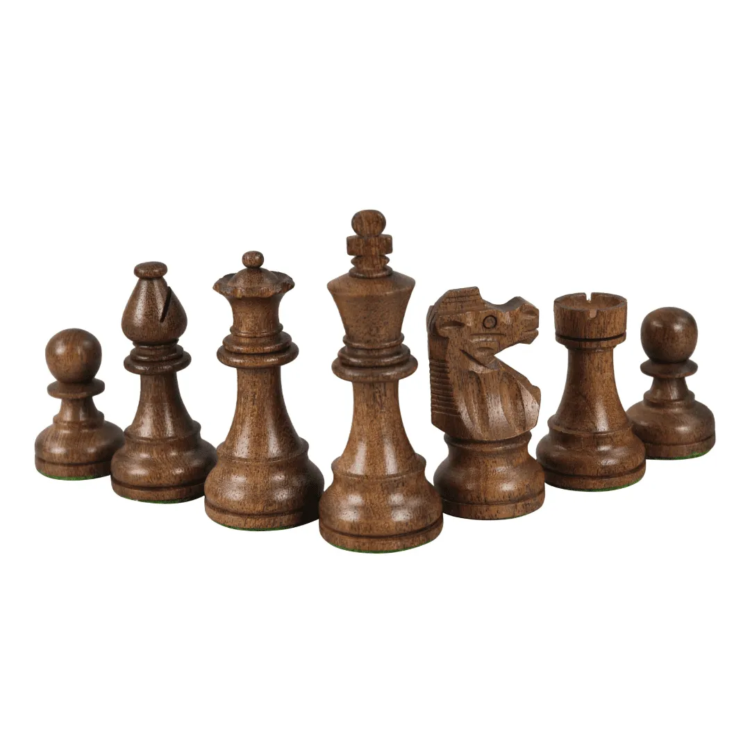 Sheesham French Lardy Staunton Chess Pieces 3 Inch - Image 3
