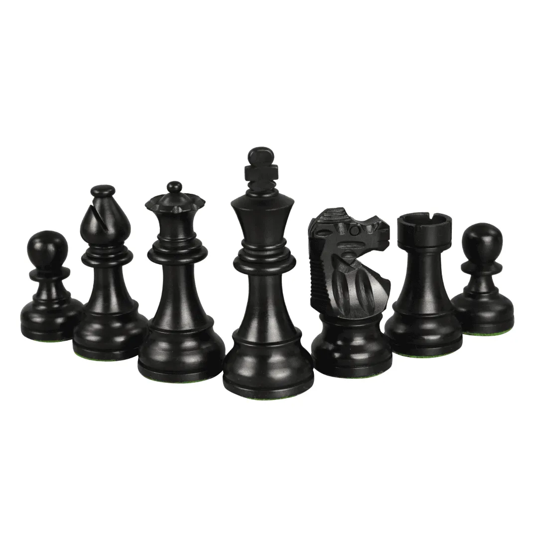 Ebonised French Lardy Staunton Chess Pieces 3 Inch - Image 3