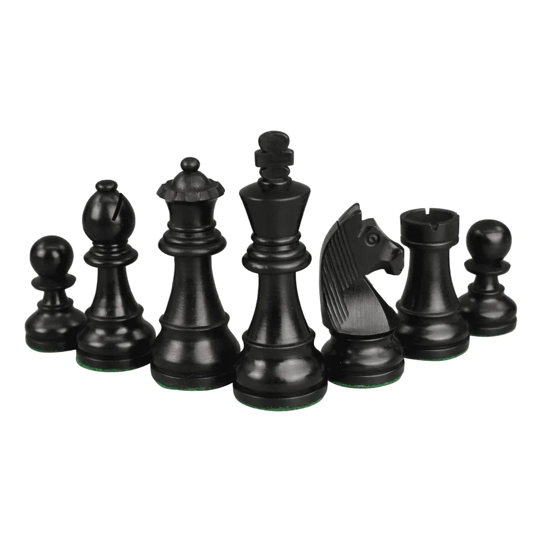 Ebonised German Staunton Chess Pieces 3 Inch - Image 3