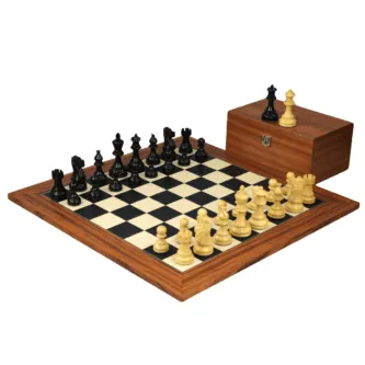 Palisander Chess Set 20 Inch with Weighted Ebonised Classic Staunton Chess Pieces 3.75 Inch