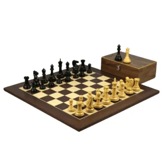 Macassar Chess Set 20 Inch with Weighted Ebonised Professional Staunton Morphy Chess Pieces 3.75 Inch