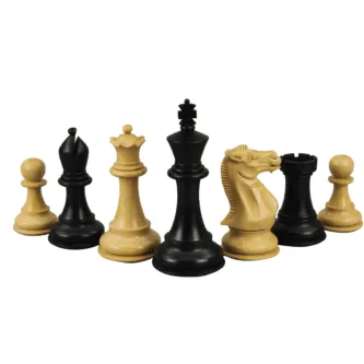Mahogany Chess Set 20 Inch with Weighted Ebonised Morphy Professional Staunton Chess Pieces 3.75 Inch