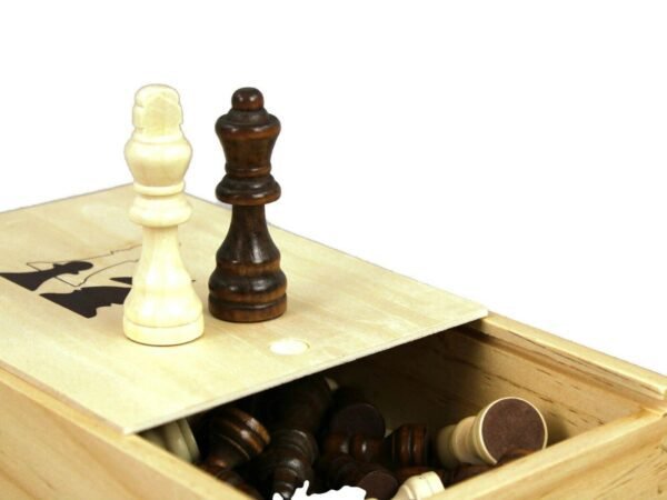 Chess Pieces With Sliding Storage Box ''Wooden''