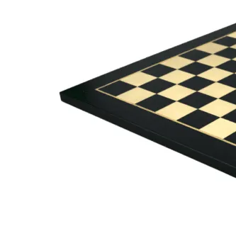 Ebony Chess Set 20 Inch With Helena Flat Chess Board and Weighted Ebonised Zagreb Staunton Chess Pieces 3.75 Inch