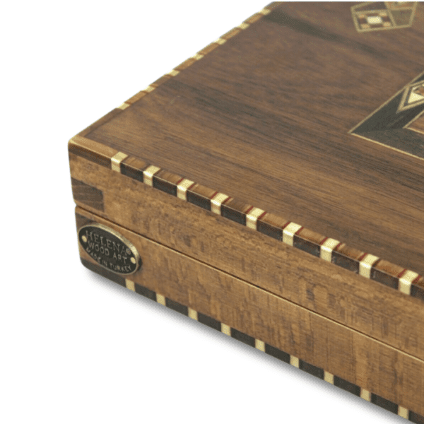 Helena Rural Walnut Chess & Backgammon Set With Sheesham Classic Staunton Chess Pieces 20 Inch - Image 6