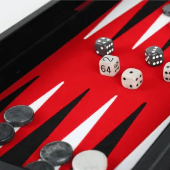 Royal Red Leather Backgammon Set 18 Inch