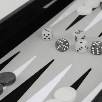 Graphene Grey Leather Backgammon Set 15 Inch