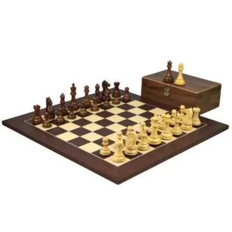 Macassar Chess Set 20 Inch with Weighted Sheesham Staunton Fierce Knight(Queens Gambit) Chess Pieces 3.75 Inch
