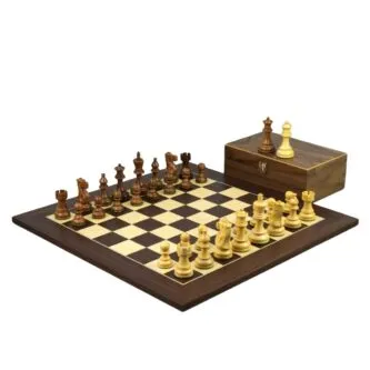Macassar Chess Set 20 Inch with Weighted Sheesham Classic Staunton Chess Pieces 3.75 Inch