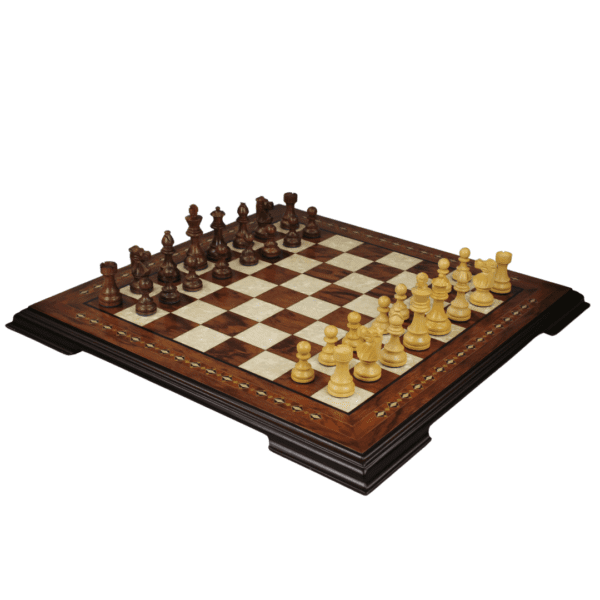 Rosewood Chess Set 17 Inch with Helena Chess Board and Weighted Sheesham French Knight Staunton Chess Pieces 3 Inch - Image 2
