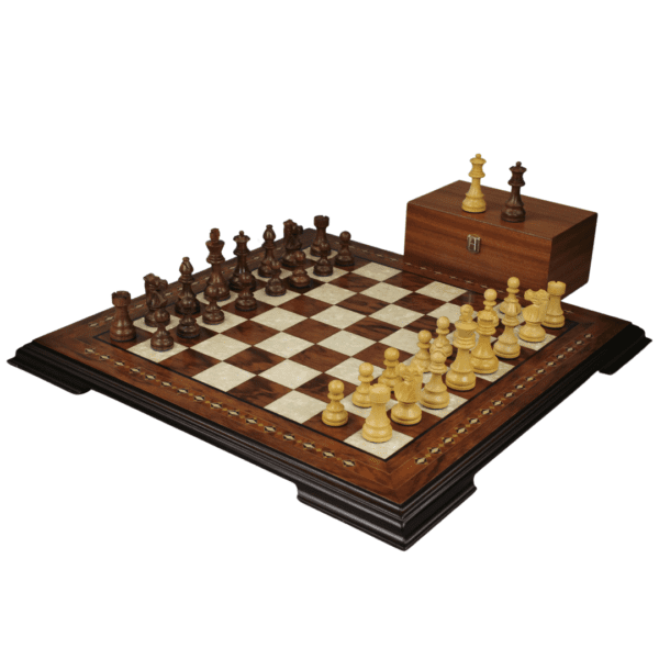 Rosewood Chess Set 20 Inch and Helena Chess Board and Weighted Sheesham French Knight Staunton Chess Pieces 3.75 Inch