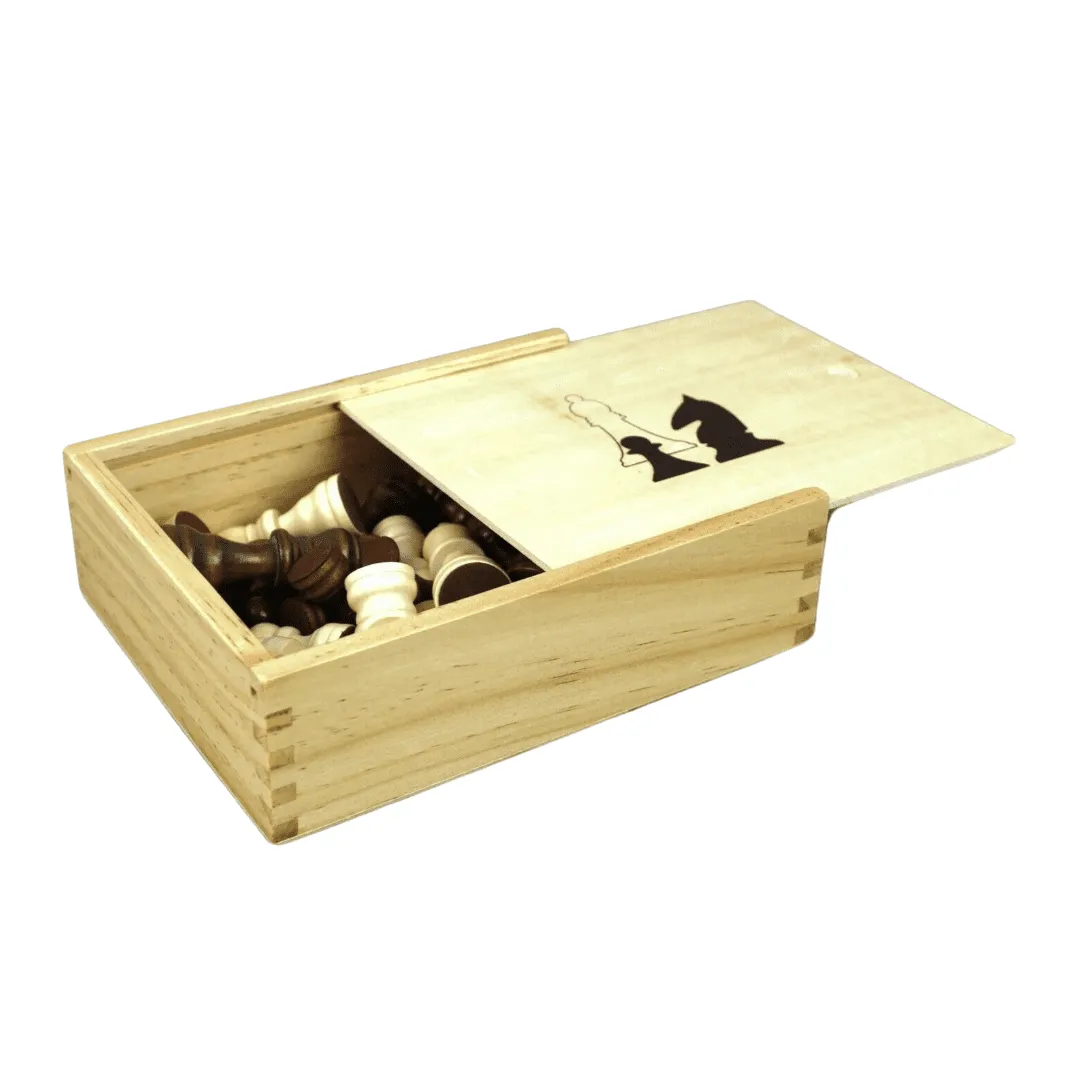 Walnut Chess Set With Chess Pieces And Chess Box 14 Inch - Image 4