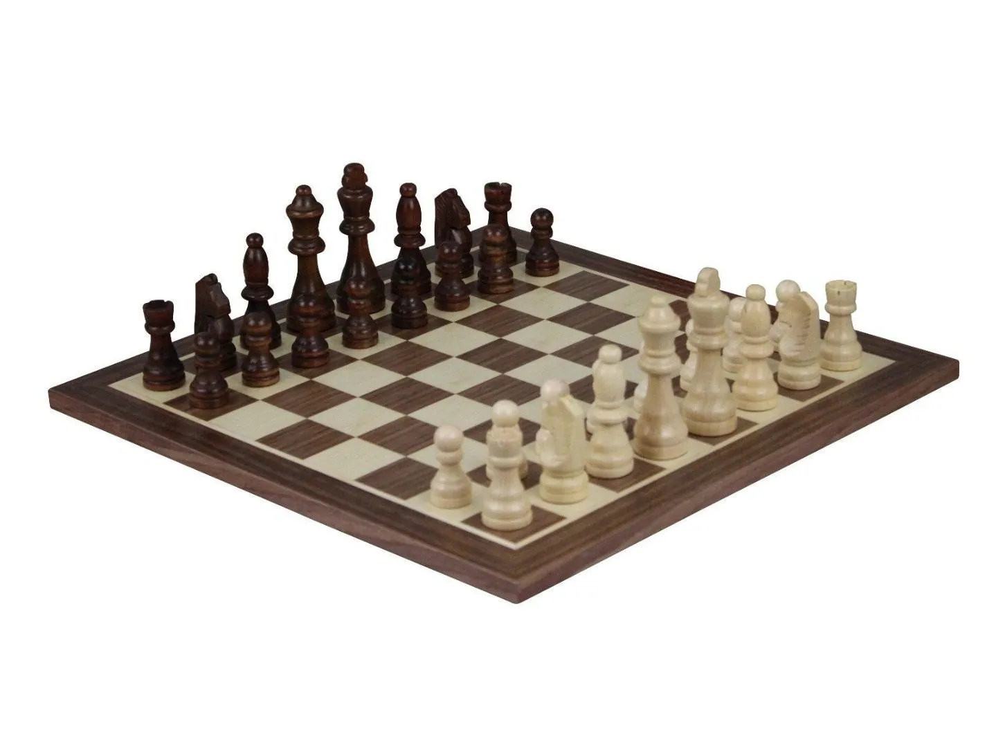 Walnut Chess Set With Chess Pieces And Chess Box 14 Inch - Image 2