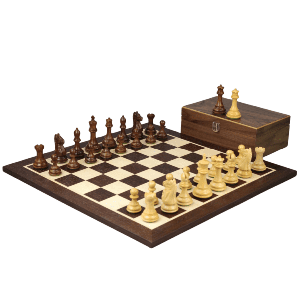 Wenge Chess Set 21 Inch with Weighted Sheesham Staunton Fierce Knight (Queens Gambit) Pieces 3.75 Inch