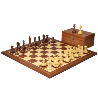 Mahogany Chess Set 20 Inch with Weighted Sheesham Staunton Fierce Knight(Queens Gambit) Chess Pieces 3.75 Inch