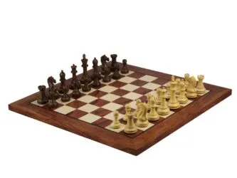 Rosewood Chess Set 20 Inch With Helena Flat Chess Board and Weighted Sheesham Fierce Knight Staunton Chess Pieces 3.75 Inch