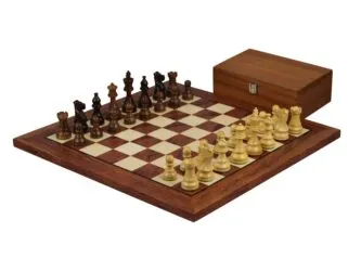 Rosewood Chess Set 20 Inch With Helena Flat Chess Board and Weighted Sheesham Atlantic Classic Staunton Chess Pieces 3.75 Inch