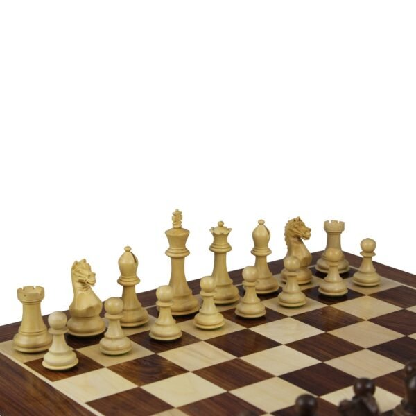 Sheesham Chess Set With Sheesham Flat Chess Board 20 Inch and Sheesham Fierce Knight Staunton Chess Pieces 3.75 Inch - Image 3