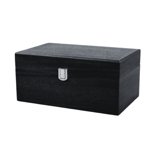 Large Ebony Chess Box With Metal Clasp 3.75 Inch