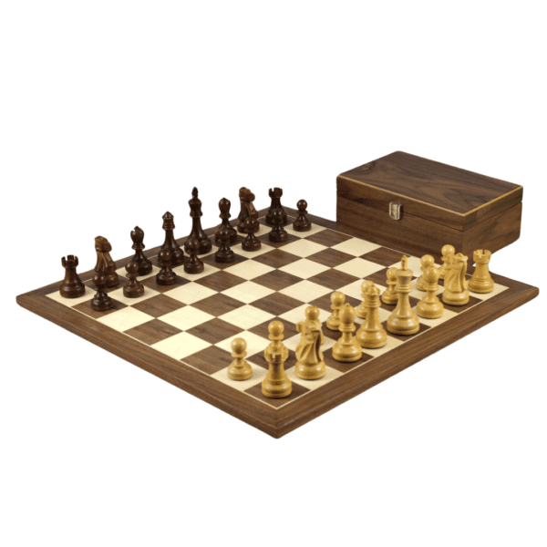 Walnut Chess Set 21 Inch With Walnut Chess Board and Weighted Sheesham Staunton Reykjavik Chess Pieces 3.75 Inch