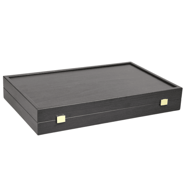 Manopoulos Wenge & Oak Backgammon Set 23 Inch with Storage Racks - Image 2
