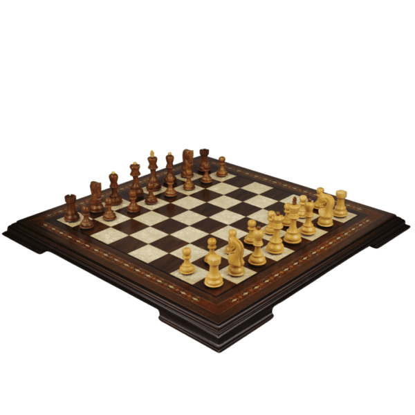 Walnut Chess Set 20 Inch with Helena Chess Board and Weighted Sheesham Zagreb Staunton Chess Pieces 3.75 Inch - Image 2