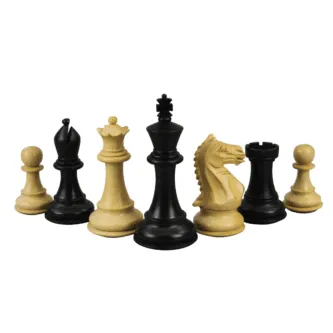 Macassar Chess Set 20 Inch with Weighted Ebonised Staunton Fierce Knight(Queens Gambit) Chess Pieces 3.75 Inch